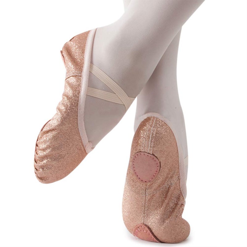 MSMAX Ballet Shoes Wedding Party Dance Flats for Girls Gold 1 M US Little Kid - Image 2